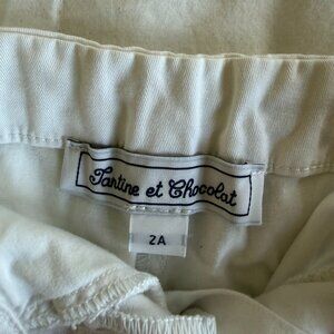 Tartine et Chocolate White Ruffle Toddler Shorts, Size 2